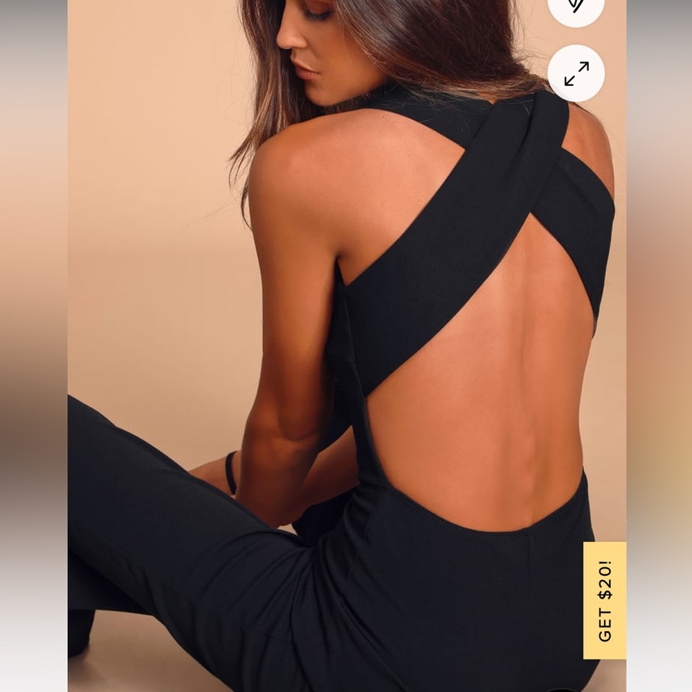 COPY - Lulu’s Black Backless Jumpsuit
